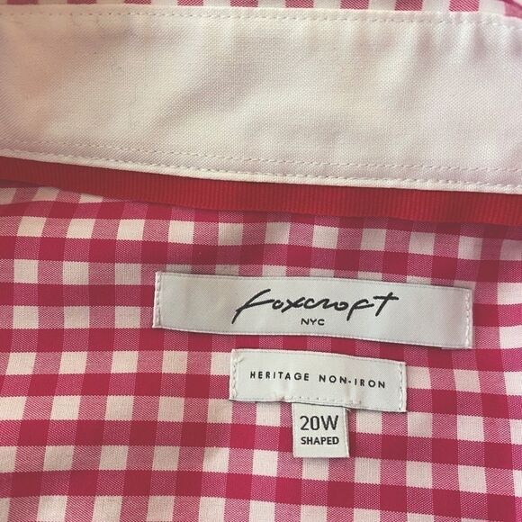 AS NEW Foxcroft No-Iron Pink & White Gingham Shirt - Picture 8 of 8